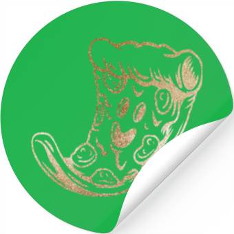 Discover Golden pizza slice Stickers