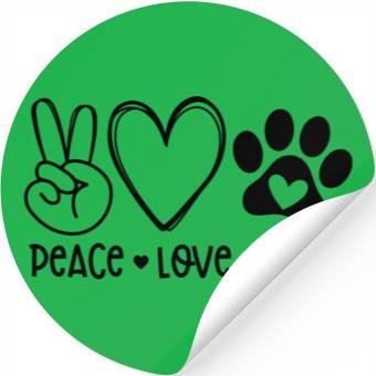 Discover Peace, Love, Dogs Stickers