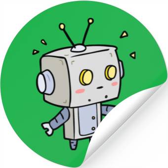 Discover Cute Robot Kid Blushing Stickers