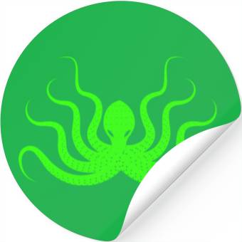 Discover Menace Octopus Neon Green Stickers