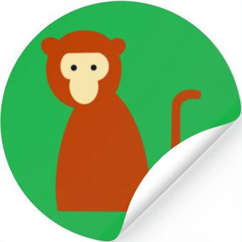 Discover Brown Monkey Stickers