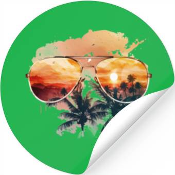 Discover Sunset with glasses Stickers