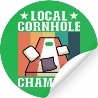 Discover Local Cornhole Champion Bean Bag Lover Stickers