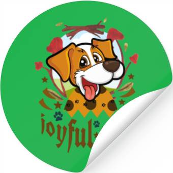 Discover joyful pup Stickers