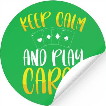 Discover Keep Calm And Play Cards Stickers