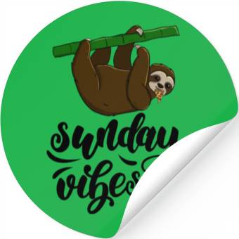 Discover Sunday Vibes Sloth Stickers