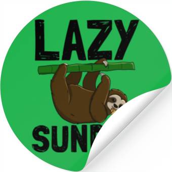 Discover Lazy Sunday Sloth Stickers