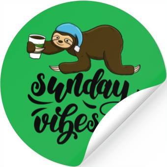 Discover Sunday Vibes Sloth Stickers
