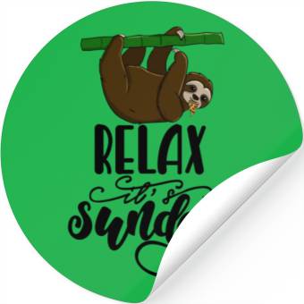 Discover Relax It's Sunday Sloth Stickers