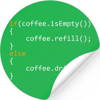 Discover Programmer Coffee For Coders Stickers