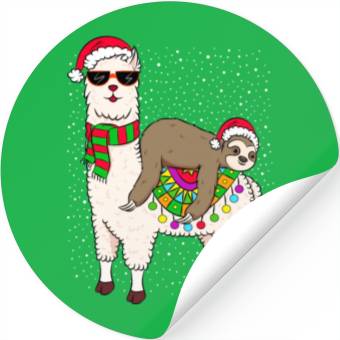 Discover Sloth Riding Llama Sloth Stickers