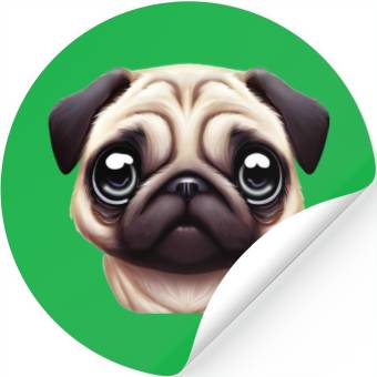 Discover Unique Pug Portrait Stickers