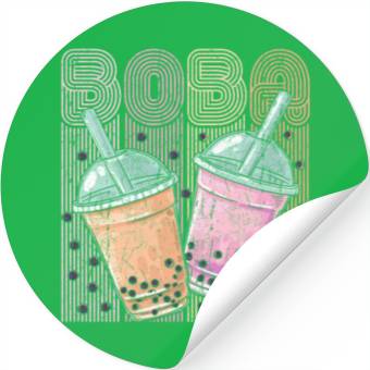 Discover Boba Tea Design Bubbles Bubble Tea Retro Boba Stickers