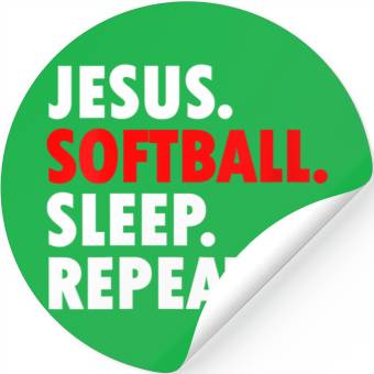 Discover Jesus Softball Sleep Repeat - Novelty Hobby Stickers