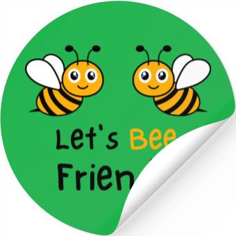 Discover Bee Lovers Honey Bee Stickers, Let's Bee Friends