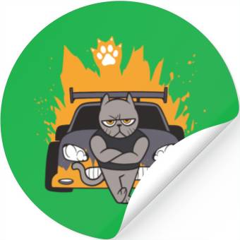 Discover Muscle Cat On Car Stickers