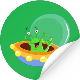 Discover Happy Green Alien Stickers