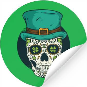 Discover St. Patrick's Day Skull Stickers