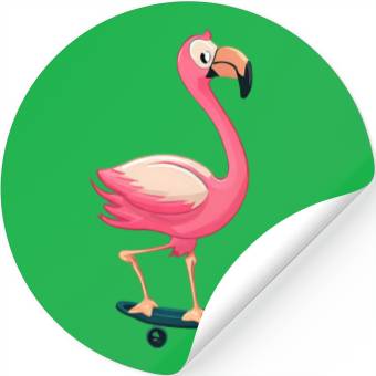 Discover Flamingo skateboarding Stickers