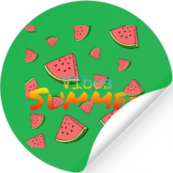Discover Vibes Summer ,watermelon , Summer design Stickers