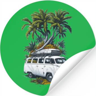 Discover Travel Car caravan Summer Coco Tree Stickers