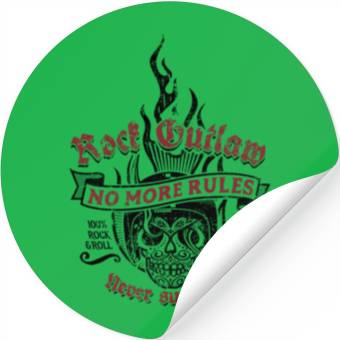 Discover Rock Outlaw - No More Rules - Never surrender Stickers