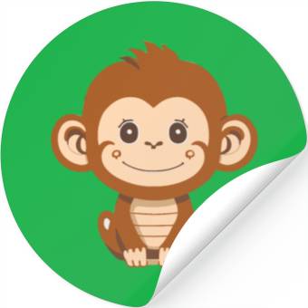 Discover Cute baby Monkey smiling Stickers