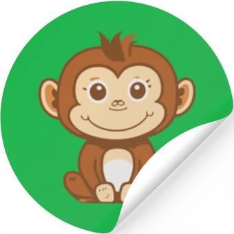 Discover Sweet baby Monkey Stickers