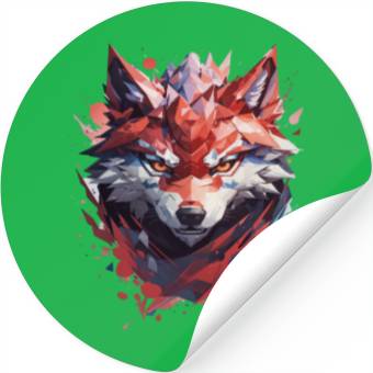 Discover Polygonal Fox Print Stickers