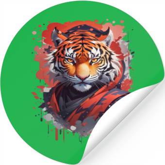 Discover Ninja Tiger Print Stickers
