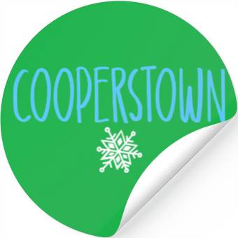 Discover Cooperstown Ny Snowflake Drawing Light Blue Text Stickers