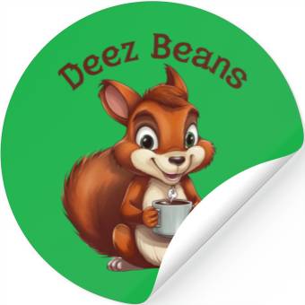 Discover Deez Beans Squirrel Coffee Mug Stickers