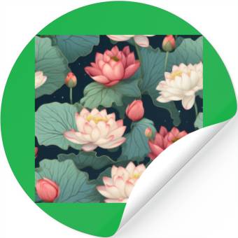 Discover Serenity Blooms: Timeless Lotus Pattern Stickers