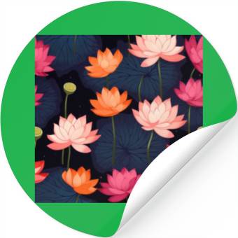 Discover Serenity Blooms: Timeless Lotus Pattern Stickers