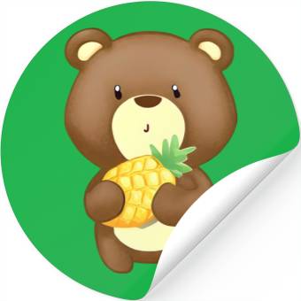Discover Bear loves pineapple Stickers
