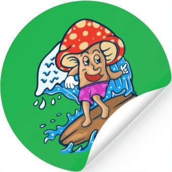 Discover MUSHROOM SURF Stickers