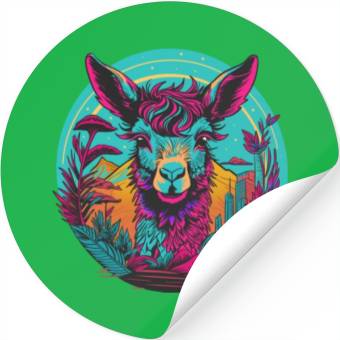 Discover Neon Llama Stickers
