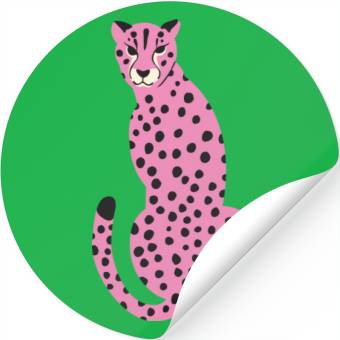 Discover Pink Cheetah Stickers