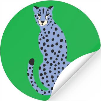 Discover Spotted Blue Cheetah Stickers