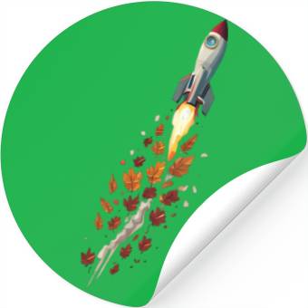 Discover Autumn rocket - leaf-driven flight Stickers