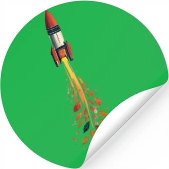 Discover Autumn rocket - leaf-driven flight Stickers