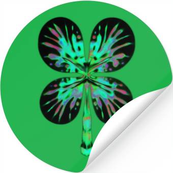 Discover Psychedelic Shamrock Four Leaf Clover Stickers