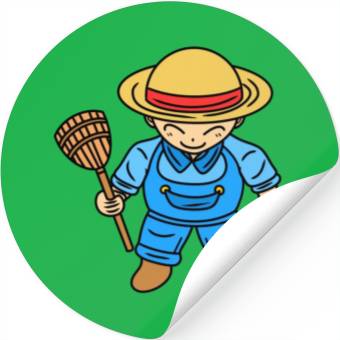 Discover Cute Chibi Farmer Boy Stickers