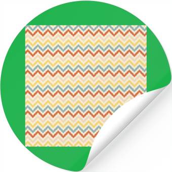 Discover Retro Colorful Chevron Pattern Stickers