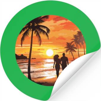 Discover Beach romantic couple Stickers