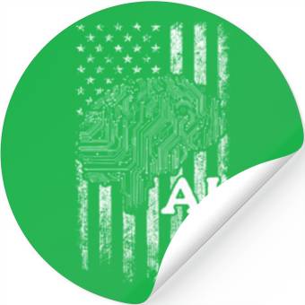 Discover AI US Flag Artificial Intelligence Stickers