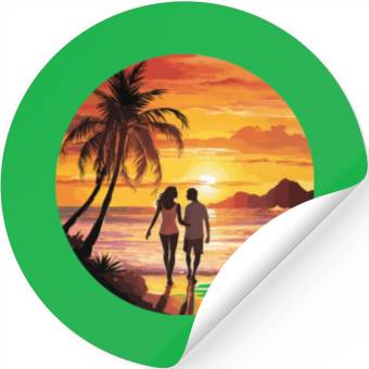 Discover Beach romantic couple Stickers