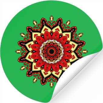 Discover Colorful Mandala Pattern Modern 4 Stickers
