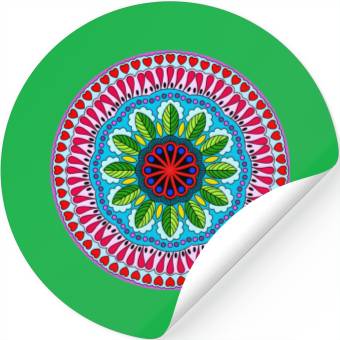 Discover Colorful Mandala Pattern Modern 9 Stickers