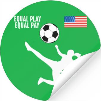 Discover Soccer Equal Play Equal Pay American Flag Stickers